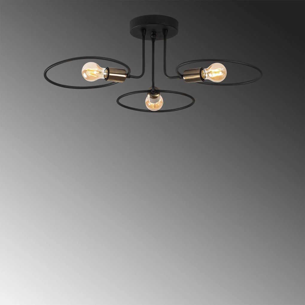 Candeeiro Chandelier Circle – Preto – 66 x 66 cm