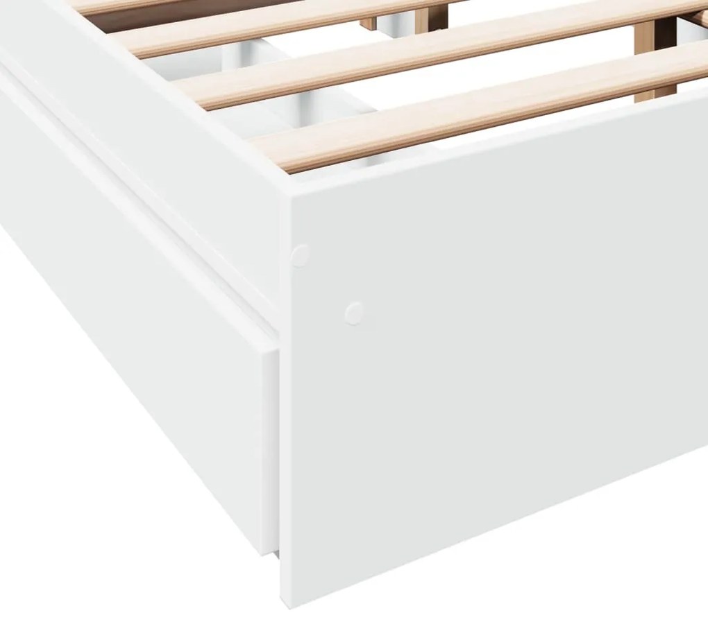 Estrutura de cama c/ gavetas 140x200cm derivados madeira branco