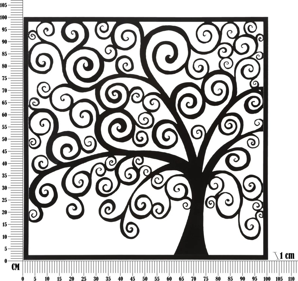 PAINEL DE PAREDE DE FERRO TRÊS PLUS 100X1X100 CM PRETO