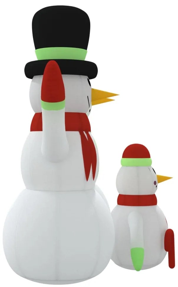 Família bonecos de neve insuflável com luzes LED 360 cm
