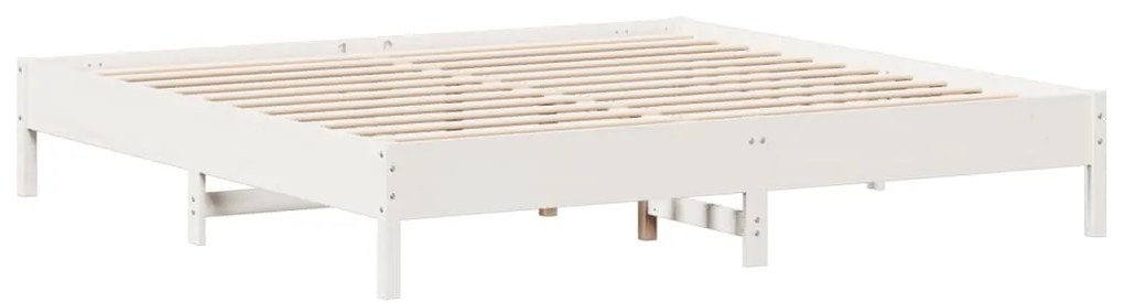 Cama sem colchão 160x200 cm madeira de pinho maciça branco