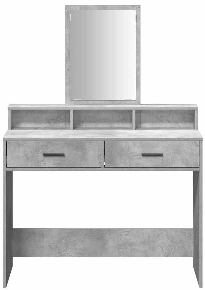 Mesa de maquilhagem vidaXL com gavetas Cinzento Concreto 100x41x140 cm