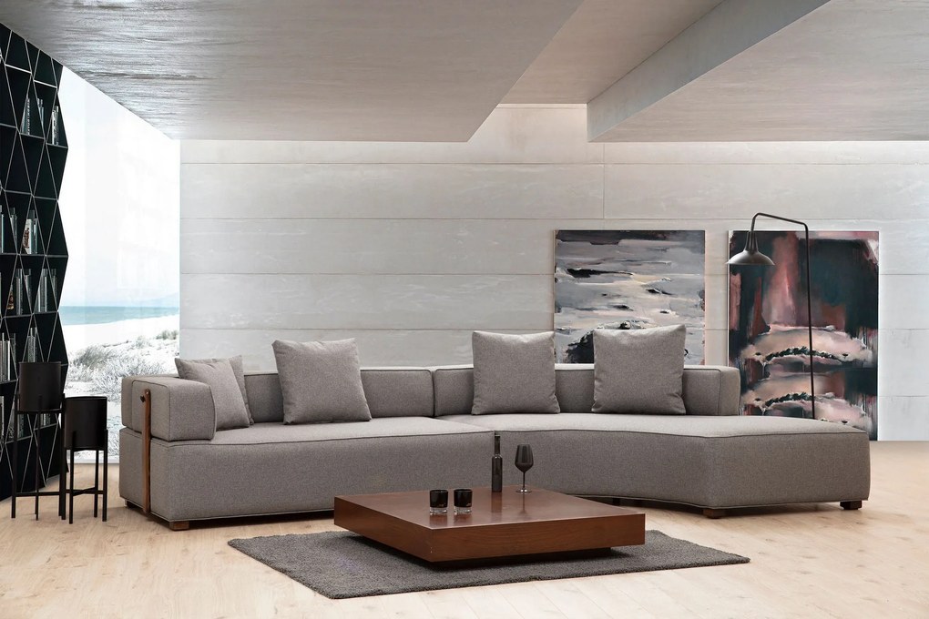 Sofá de Canto Gondol – Cinzento – 180 x 105 cm
