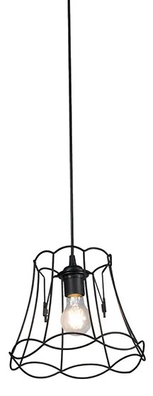 Candeeiro de suspensão retro preto 25 cm - Granny Frame Retro