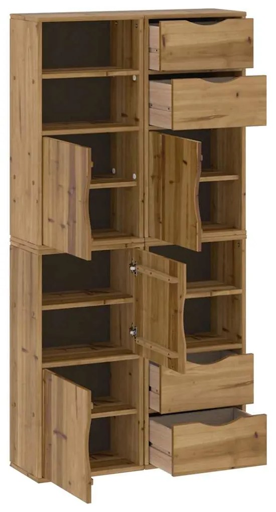 Móveis de apoio 4 pcs ODDA 40x24x79 cm pinho de madeira maciça