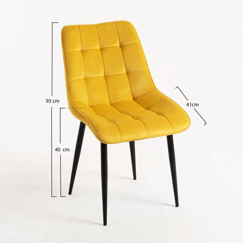 Conjunto de 2 Cadeiras Sade - Amarelo - Design Nórdico