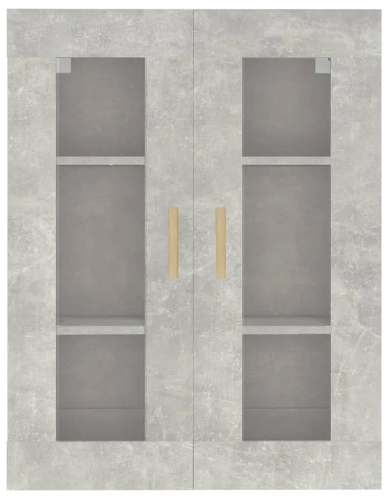 Armário de parede suspenso 69,5x34x90 cm cinzento cimento