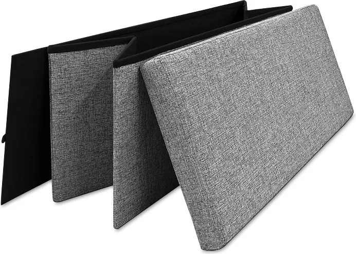 Banco dobrável com espaço de arrumação em MDF 80 x 40 x 40 cm Cinzento