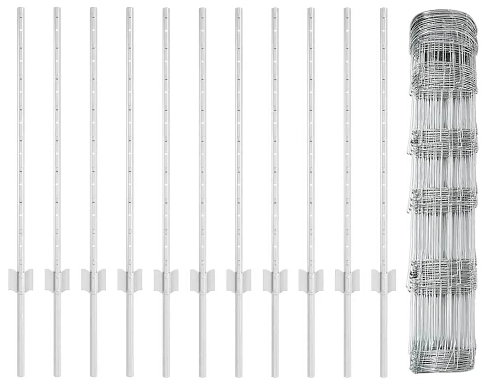 Postes de Cerca vidaXL 11 pcs U-Channel 80 cm Aço Galvanizado