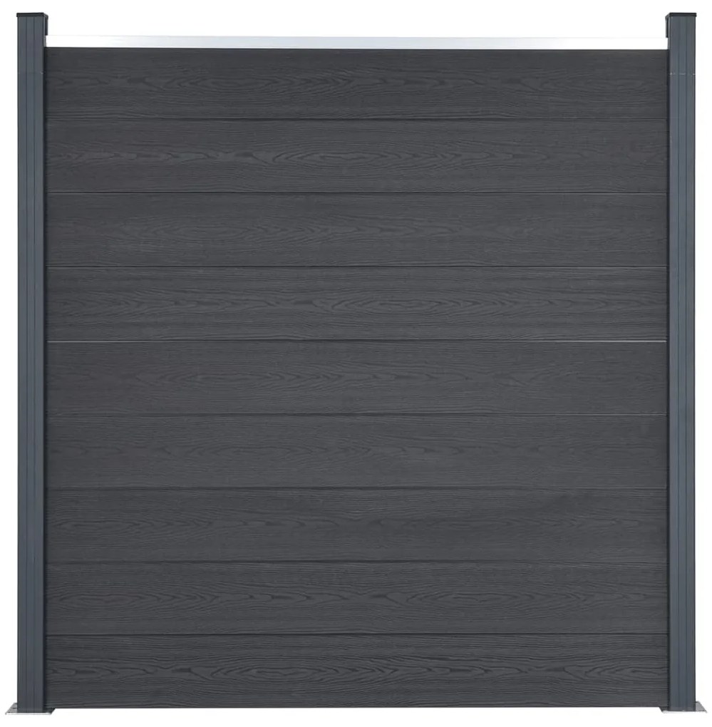 Conjunto de painéis de vedação 180x186 cm WPC cinzento