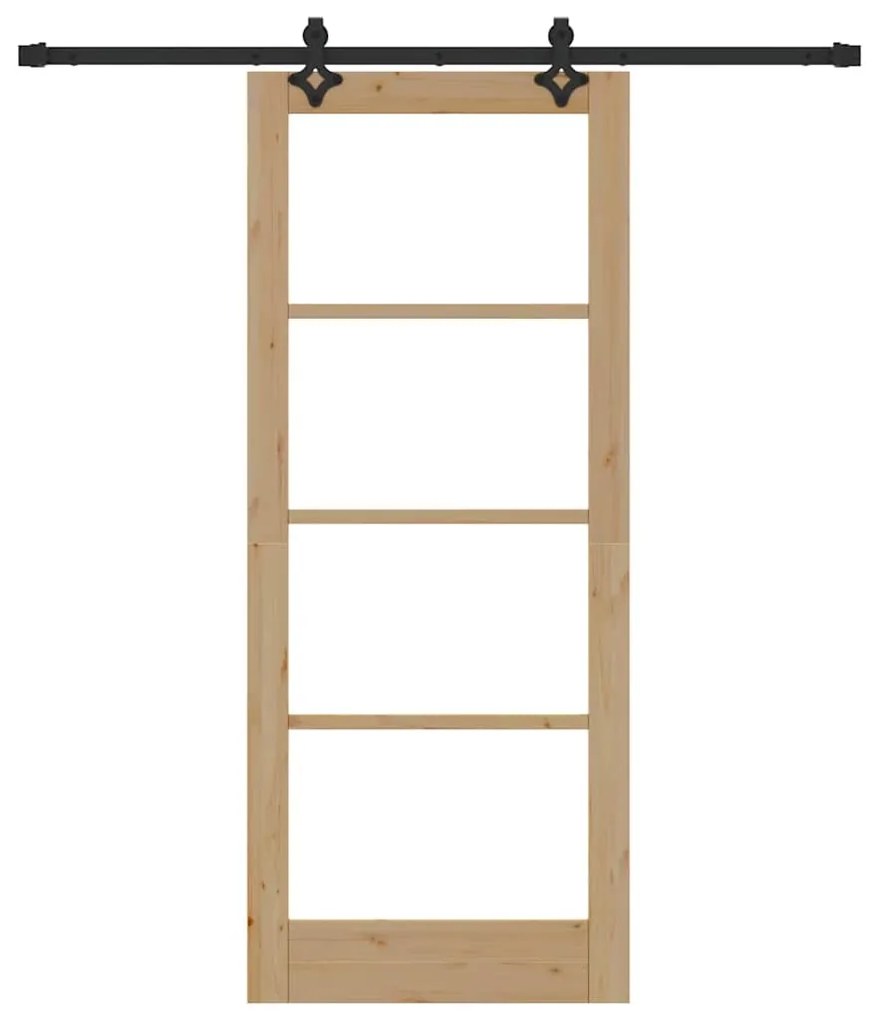 Porta Deslizante vidaXL com Kit de Hardware "ORKDAL" Madeira Sólida &amp;