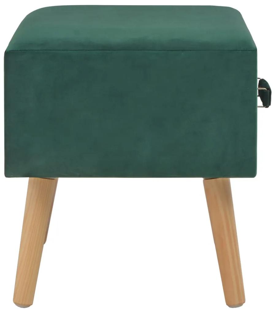 Mesa de cabeceira 40x35x40 cm veludo verde