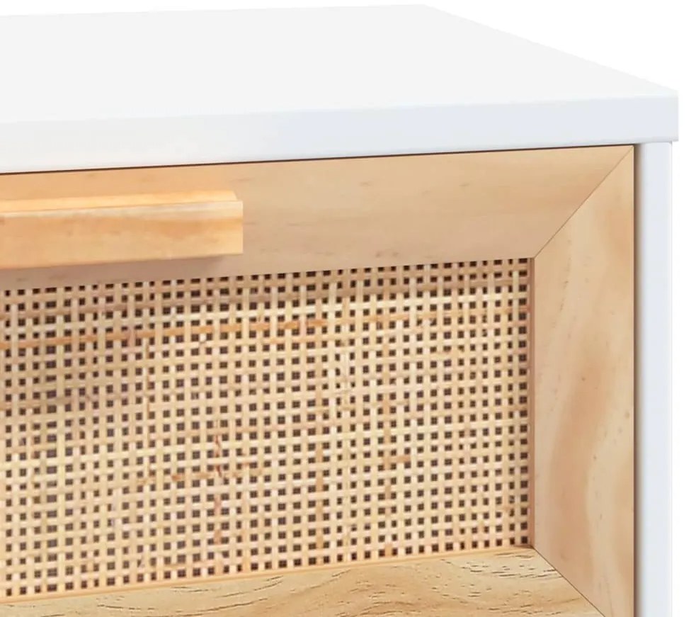 Mesa de centro 80x40x30 cm deriv. madeira/pinho maciço branco