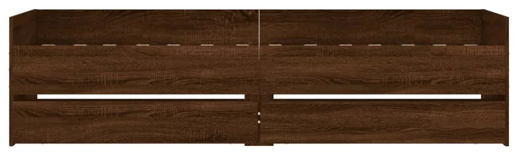 Estrutura de cama com gavetas 90x200 cm carvalho castanho