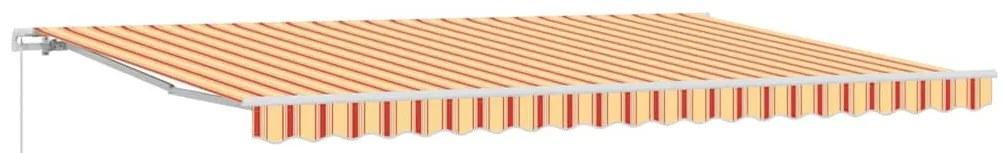 Toldo Retrátil Manual em Amarelo e Laranja 500 x 350 cm