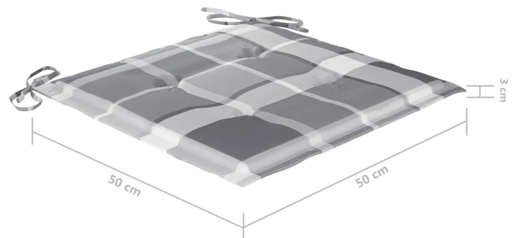 Cadeiras de jantar p/ jardim 3 pcs c/ almofadões acácia maciça