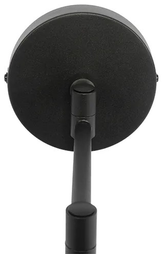 Candeeiro de parede preto com abajur preto e braço ajustável - Ladas Deluxe