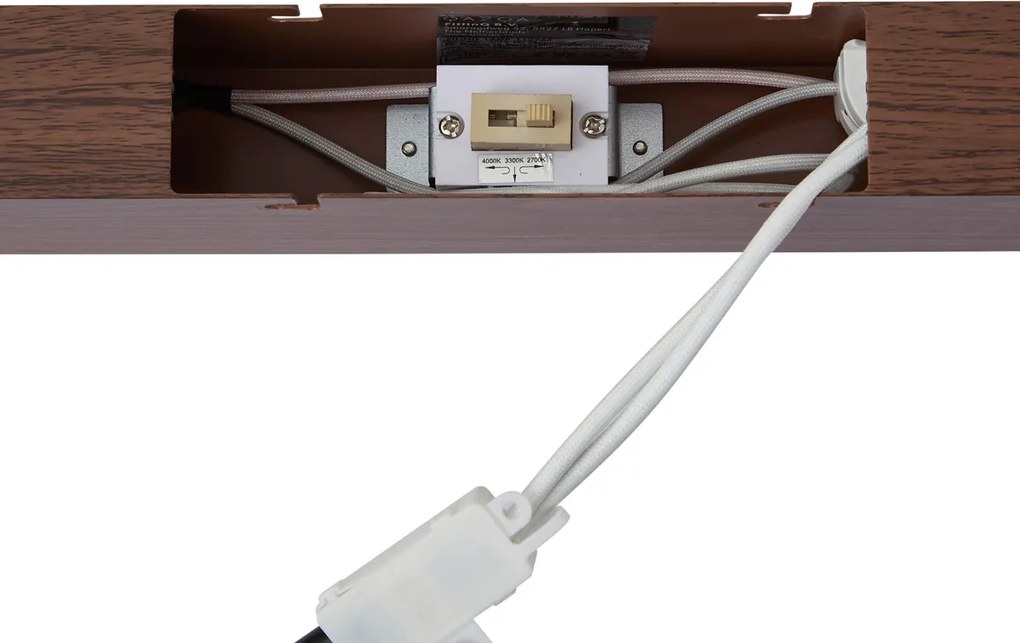 Candeeiro de Teto Moderno Madeira de Nogueira Com LED Integrado Regulável em 3 Passos 2700-4000K com Interruptor DIP - Keane