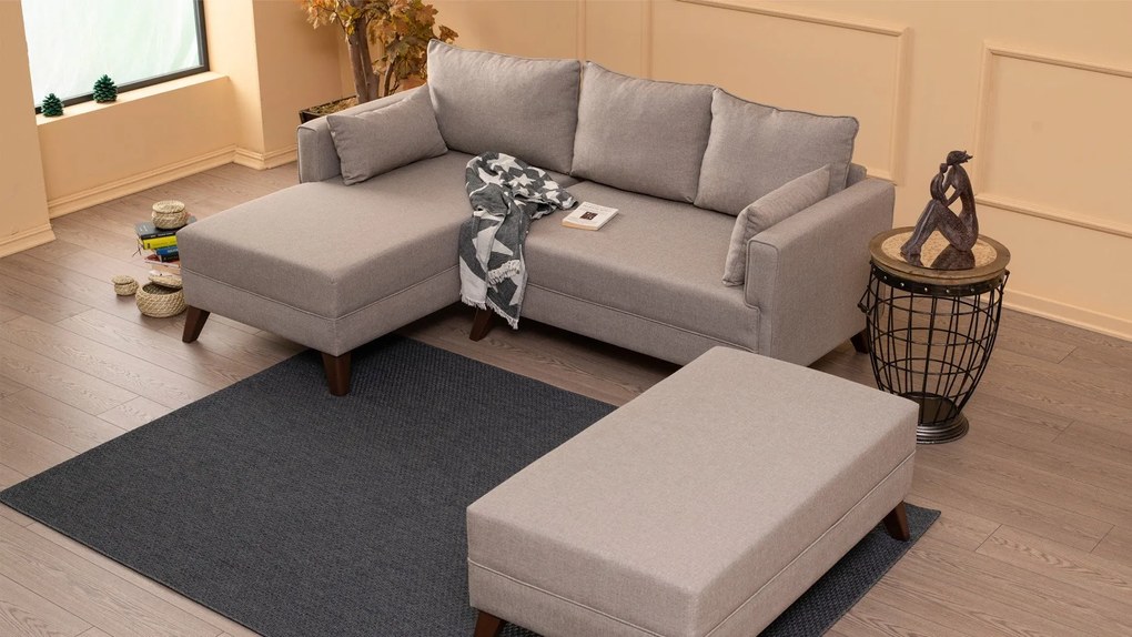 Sofá-Cama de Canto Bella – Creme – 205x85x140 cm
