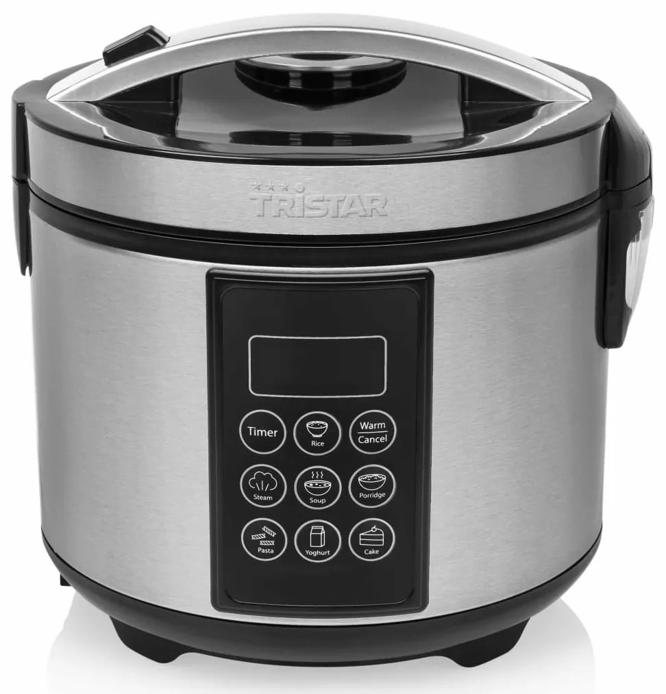 427173 Tristar Panela de arroz multifunções digital 500W 1,5L aço inoxidável