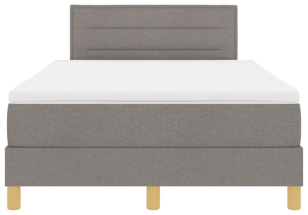 Cama Box Spring com Colchão Taupe 120x200 cm Tecido