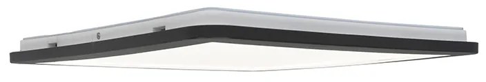 Candeeiro de teto preto 40 cm com LED regulável em 3 níveis IP44 - Steve Moderno