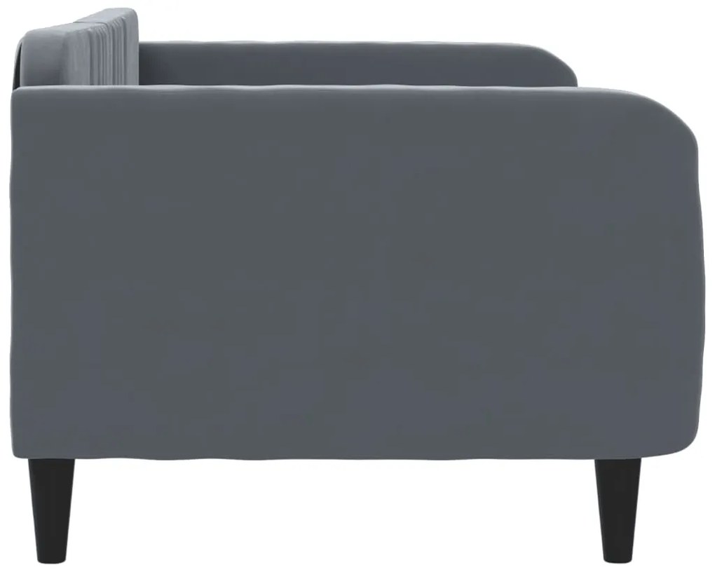 Sofá-cama 90x200 cm veludo cinzento-escuro