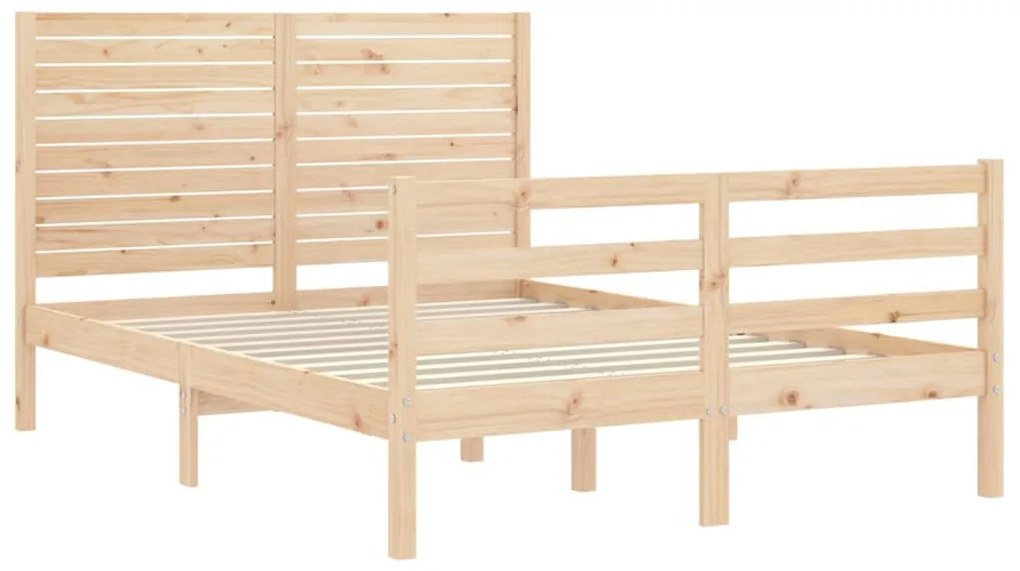 Estrutura de cama com cabeceira 140x200 cm madeira maciça