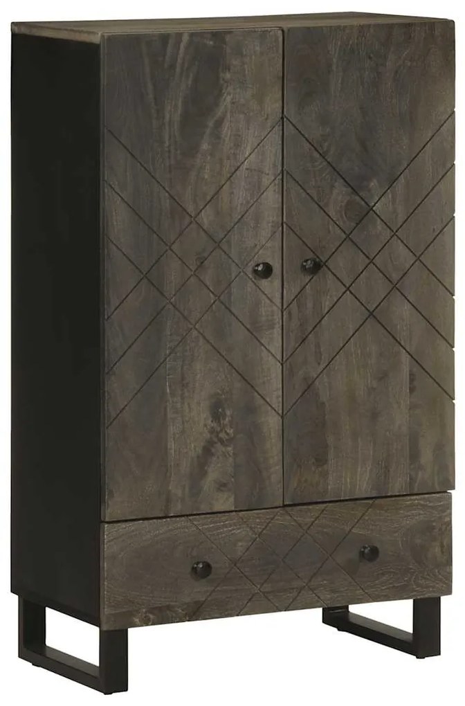 Aparador alto 60x33x100 cm madeira de mangueira maciça preto
