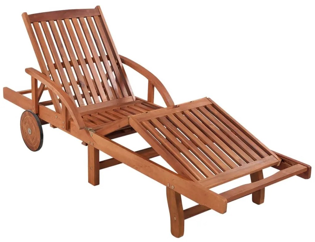 Espreguiçadeira com mesa madeira acácia maciça