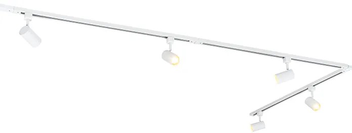 Sistema de calhas inteligente branco monofásico com 5 luzes incluindo WiFi GU10 - Iconic Jeana