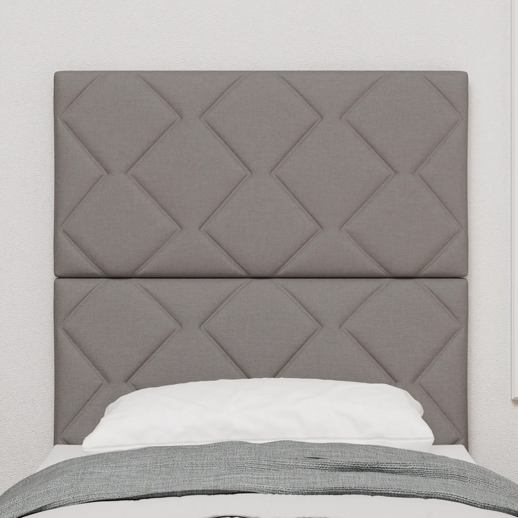 Cabeceira vidaXL Design de Blocos de Diamante Taupe 80 cm Tecido, Cabe