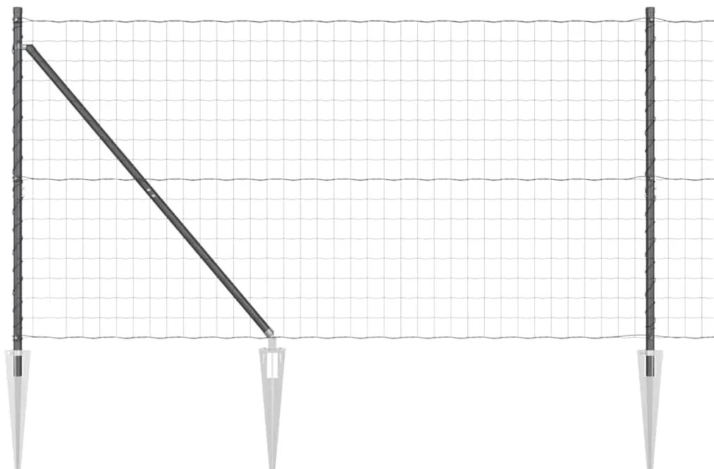 <strong> Cerca Euro</strong> com 7 Postes de Espeto 1,4 x 10 m em Aço
