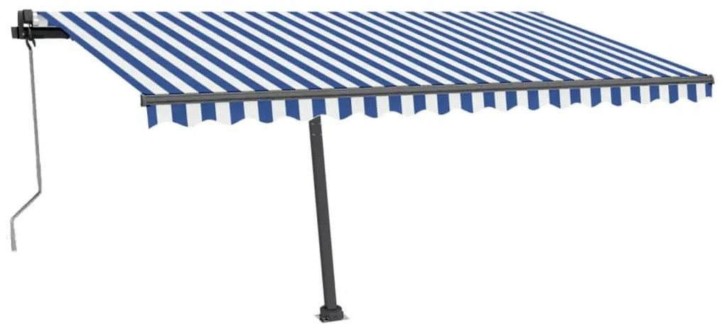 Toldo automático independente 450x350 cm azul e branco