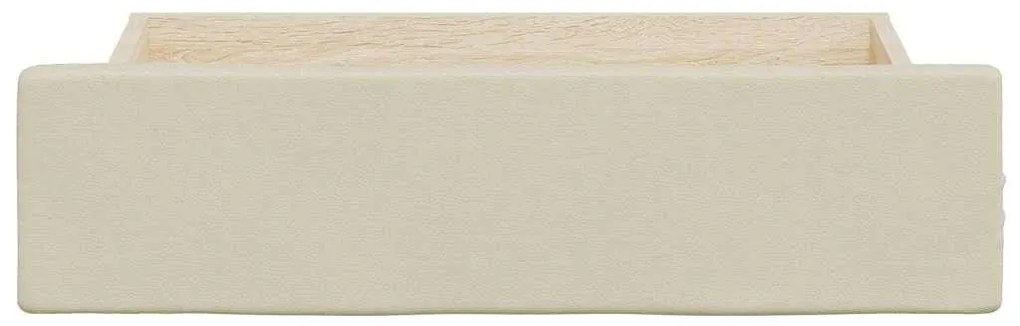 Gavetas de cama 2 pcs derivados de madeira e couro artif. creme