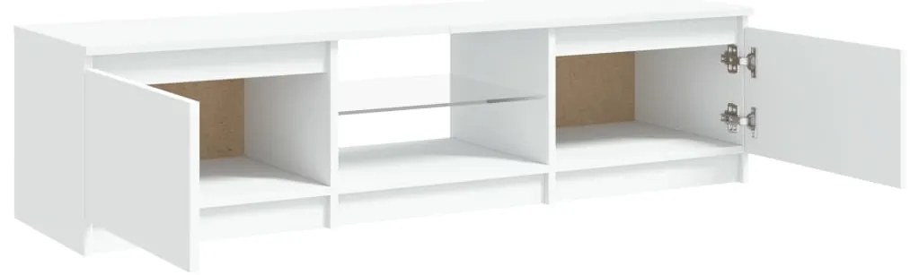 Móvel de TV com luzes LED 140x40x35,5 cm branco