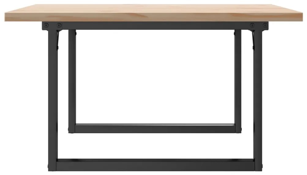 Mesa de centro estrutura em O 90x90x45,5 cm pinho/aço