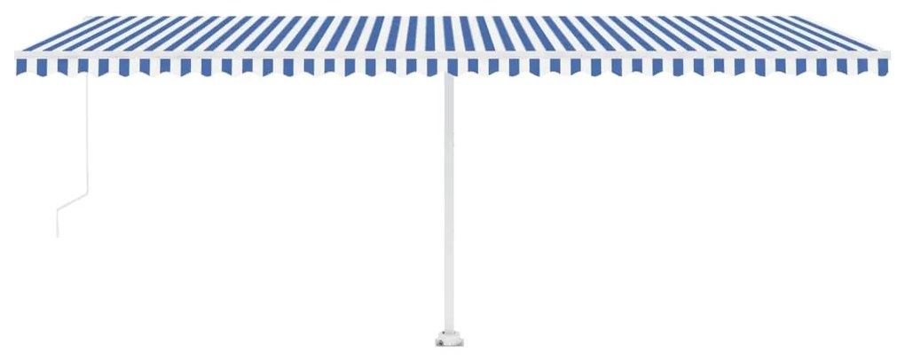 Toldo retrátil manual independente 600x300 cm azul e branco