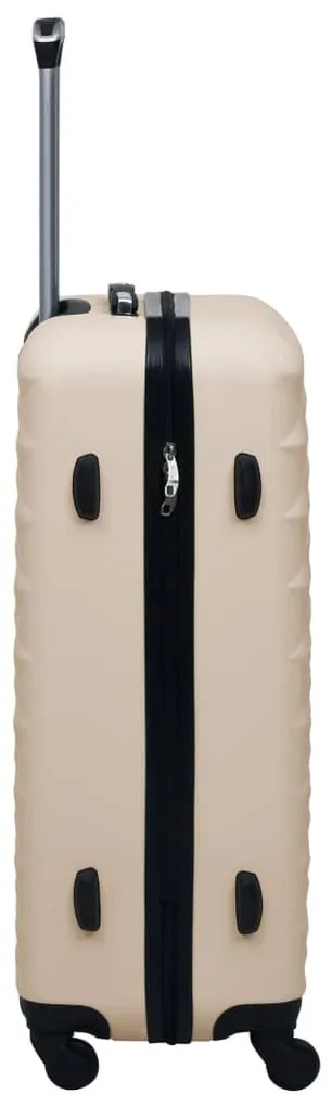 Conjunto de tróleis estojo rígido 3 pcs ABS dourado