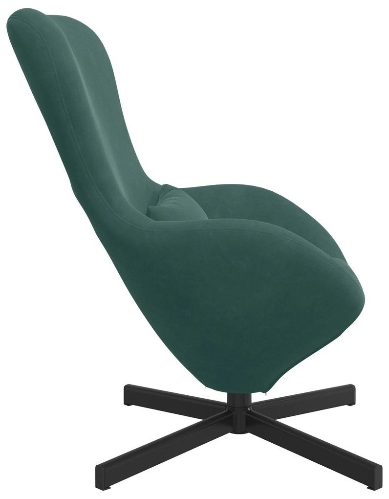 Poltrona Ovo Verde Escuro de Veludo