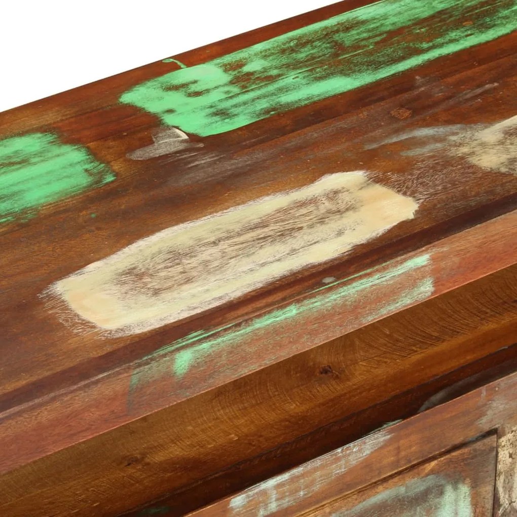 Móvel de TV 110x30x40 cm madeira recuperada maciça multicor