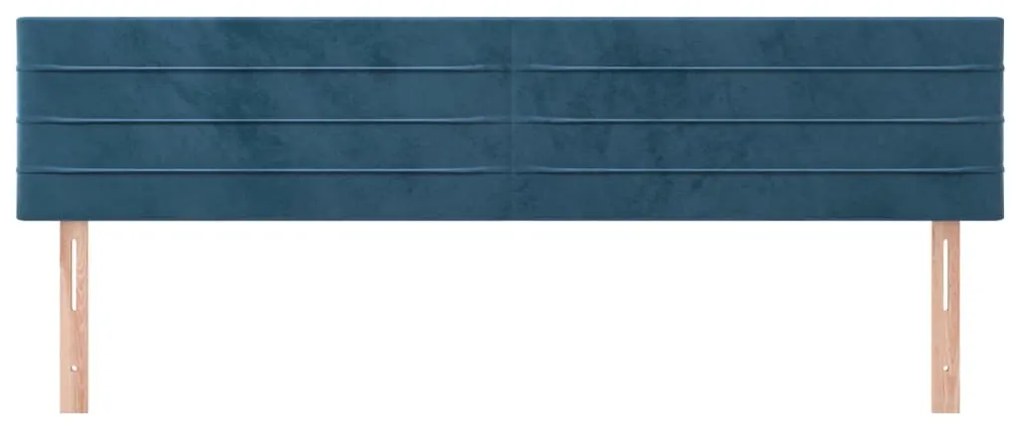 Cabeceira de cama 2 pcs veludo 90x5x78/88 cm azul-escuro