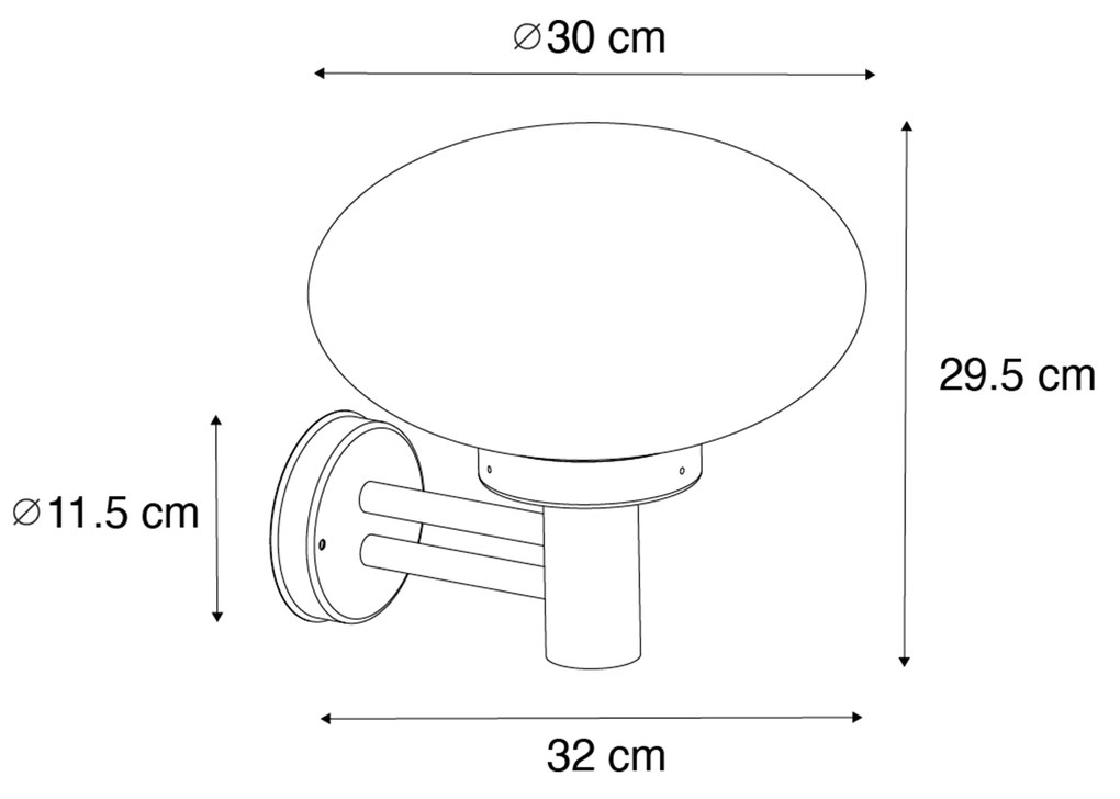 Candeeiro de parede moderno para exterior preto - Elly Moderno