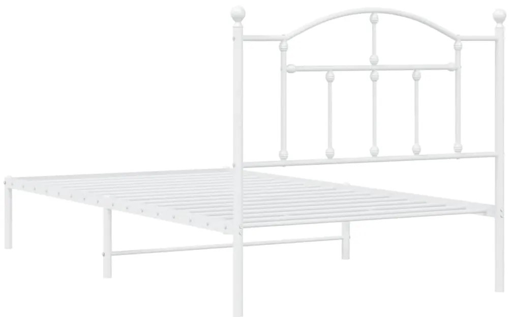 Estrutura de cama com cabeceira 100x190 cm metal branco