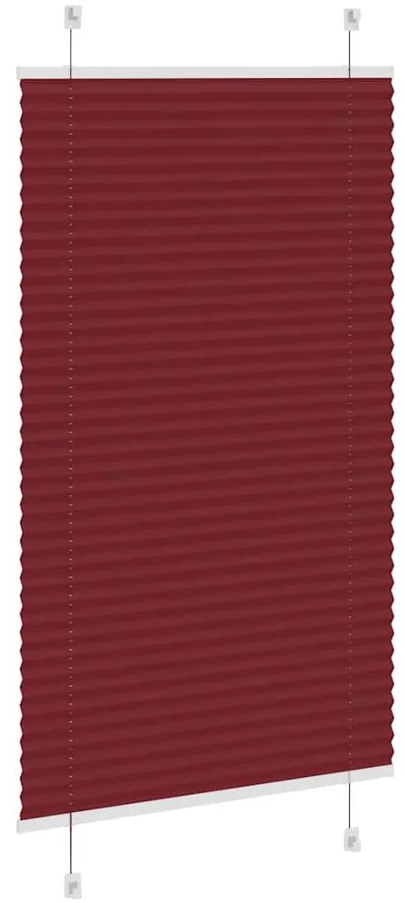 Plissado Cego Bordéus Vermelho 75x100 cm Largura Tecido 74,4 cm