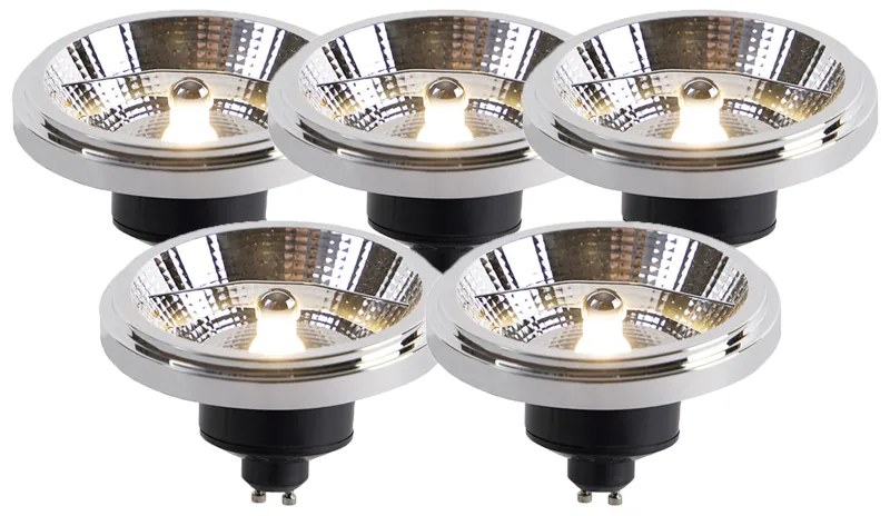 Conjunto de 5 lâmpadas LED AR111 GU10 12W 2000K-3000K dim to warm