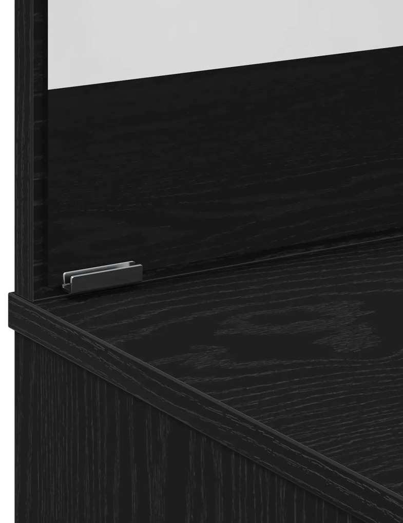 Mesa de Maquiagem em Carvalho Preto com Espelho - 74,5 x 40 x 141 cm
