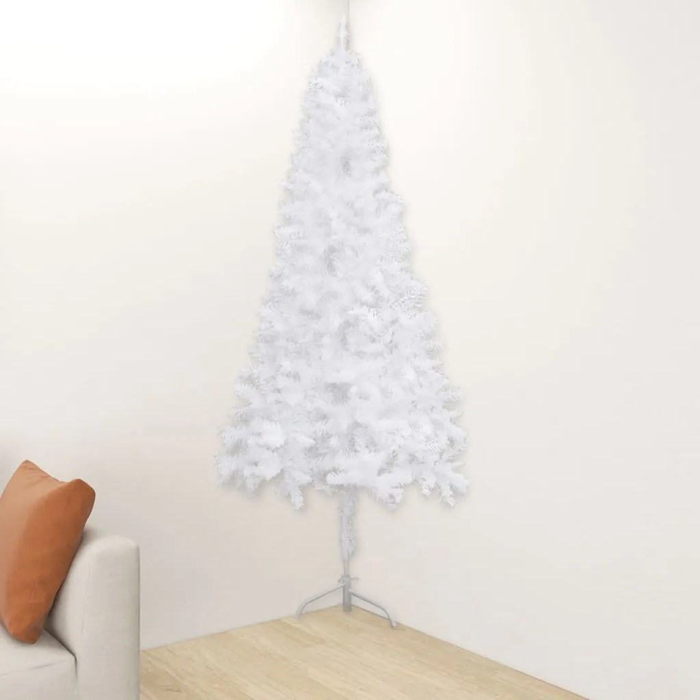 vidaXL Árvore de Natal artificial de canto 120 cm PVC branco
