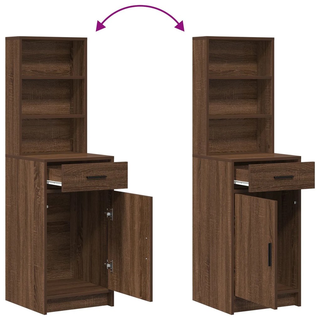 Tocador com Luzes LED Carvalho Castanho 158,5x41x135 cm