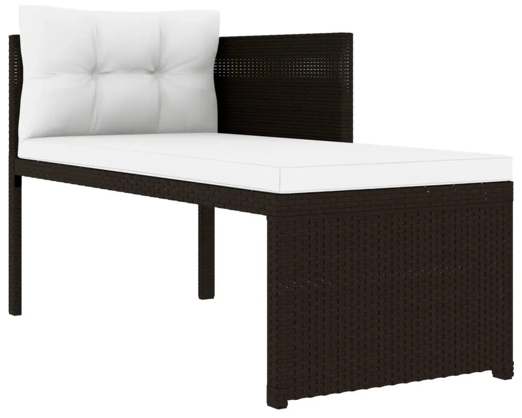 4 pcs conjunto lounge para jardim vime PE castanho